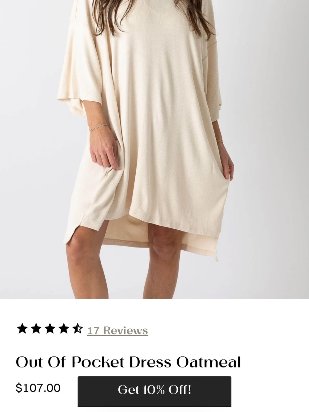 Foxy Kind Out of Pocket Oatmeal Oversized T-Shirt Dress